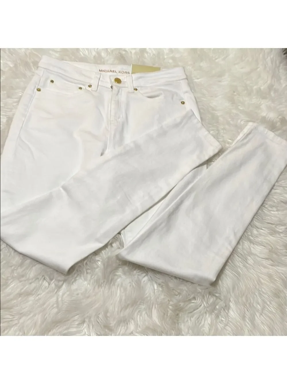 Michael Kors Selma Strength White Skinny Jeans Sz 6